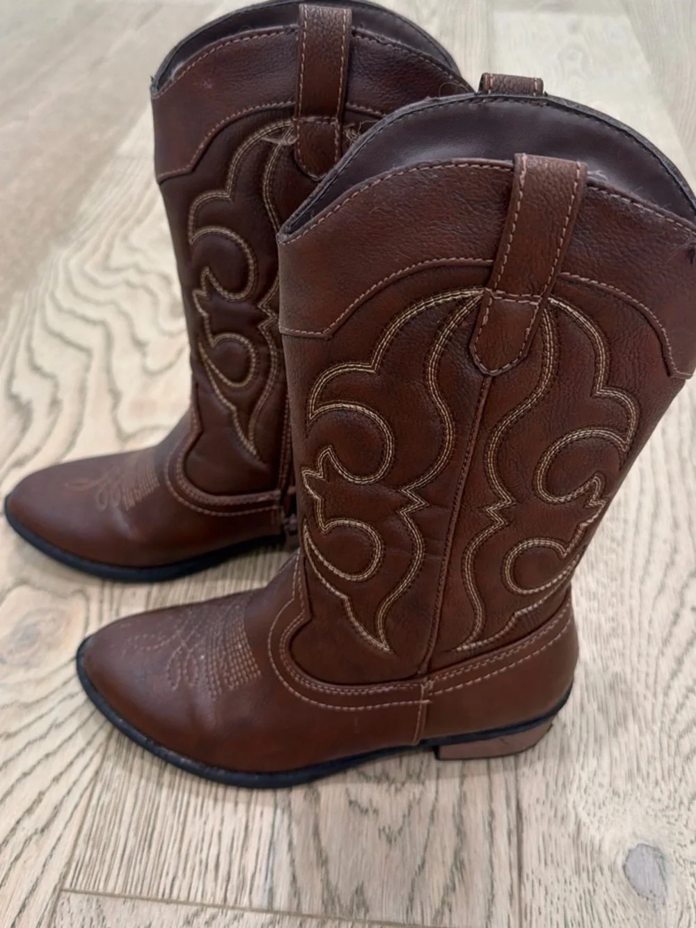 Cat & Jack Brown Western Kids Pull-On Cowboy Boots
